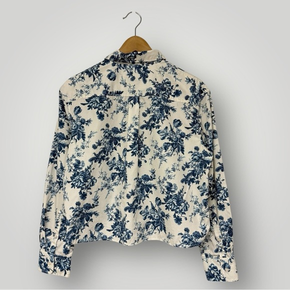LoveShackFancy x GAP‎ Organic Cotton Cropped Shirt Sz XS - Picture 9 of 14